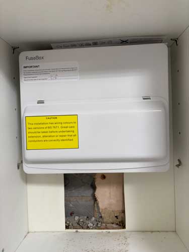 New fuse board installed after consumer unit replacement in Leicester