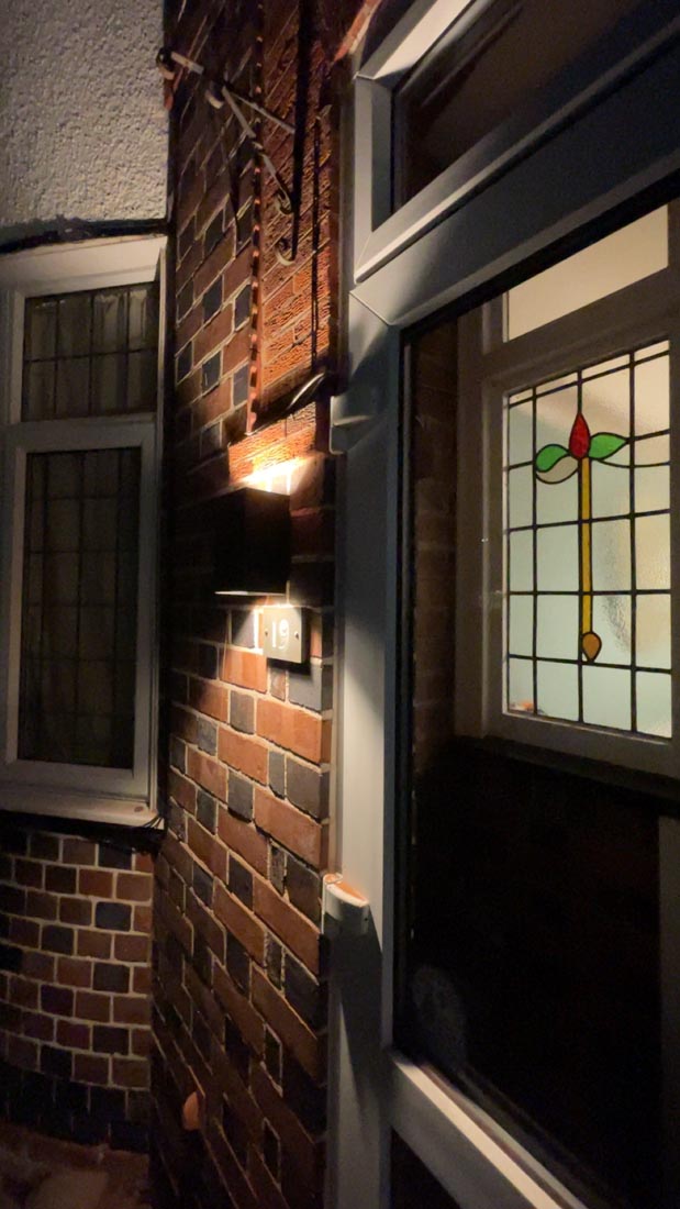 Outdoor lighting installation by JTI Electrical in Leicester