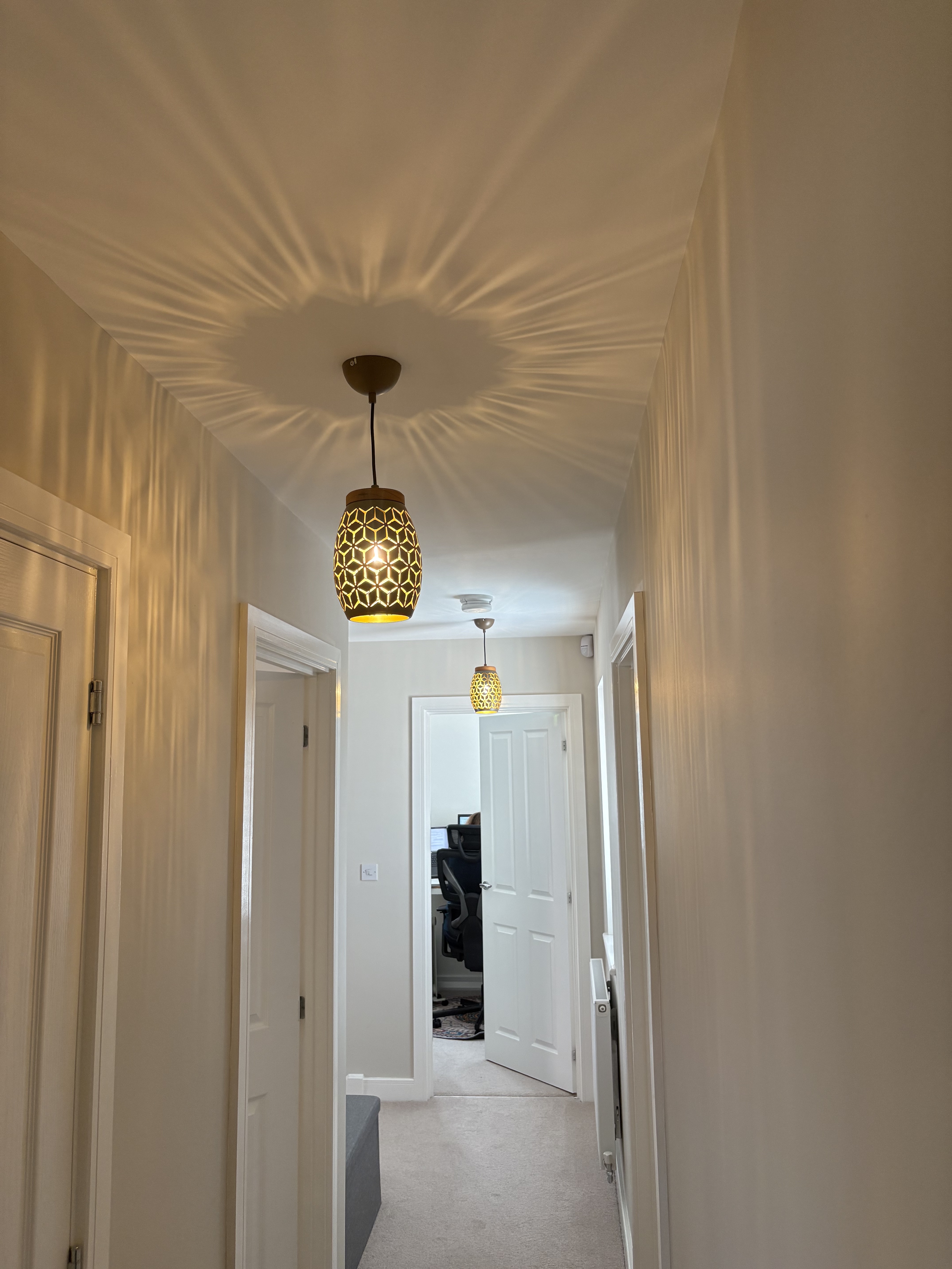 Decorative hallway pendant lights installed by JTI Electrical
